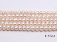 Wholesale 7×9.5mm Nice-quality Classic White Flat Freshwater Pearl String