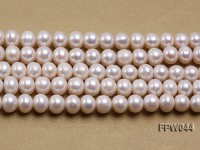 Wholesale 9.5×11.5mm High-quality White Flat Cultured Freshwater Pearl String