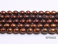 Wholesale 9x11mm Brown Rice-shaped Freshwater Pearl String