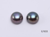 Wholesale Cards of 10-10.5mm Black Flat Freshwater Pearls—27 Pairs