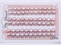 Wholesale Cards of  8.5-9mm Pink Flat Freshwater Pearls—33 Pairs
