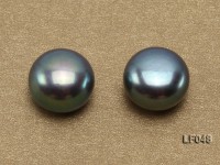 Wholesale Cards of 9.5-10mm Black Flat Freshwater Pearls—27 Pairs