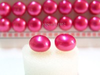 Wholesale Cards of 10-10.5mm Red Flat Pearls—27 Pairs