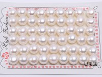 Wholesale Cards of 10-10.5mm Classic White Flat Freshwater Pearls—27 Pairs