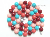 14mm colorful round seashell pearl necklace