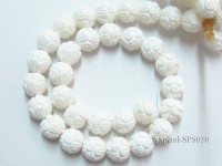 Wholesale 14mm Round Carved Tridacna String
