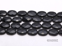 wholesale 18x25mm black faceted oval shape agate strings