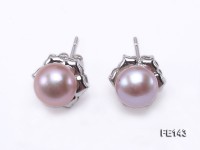 8-9mm Lavender Flat Cultured Freshwater Pearl Earrings