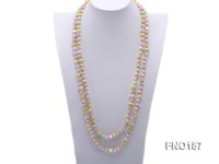 8-9mm multicolor flat freashwater pearl necklace