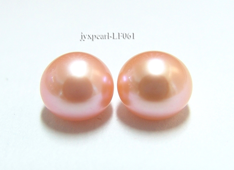 Wholesale Cards of AA-grade 9-9.5mm Pink Flat Pearls—30 Pairs