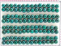 Wholesale Cards of  AA-grade 7-7.5mm Blue Flat Freshwater Pearls—56 Pairs