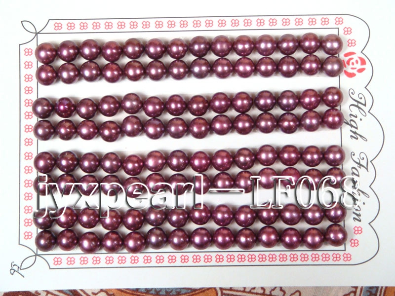 Wholesale Cards of 6-6.5mm Wine Red Flat Pearls—56 Pairs