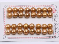 Wholesale Cards of  AA-grade 11-11.5mm Coffee Flat Freshwater Pearls—16 Pairs