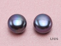 Wholesale Cards of 11.5-12mm Black Flat Pearls—16 Pairs