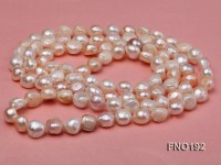 10-11mm white pink and purple freshwater pearl opera necklace