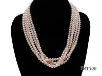 Five-strand 5-6mm White Freshwater Pearl Necklace and Bracelet Set