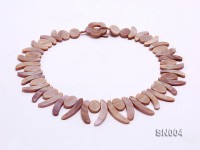 Oval and Ivory-shaped Lavender shell Necklace