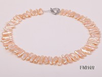 Classic 7.5×18-7x20mm Pink Tooth-shaped Freshwater Pearl Necklace