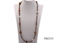 7-8mm coffee freshwater pearl black agate and jewelry accessories necklace
