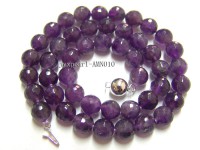 8mm Round Faceted Amethyst Beads Necklace