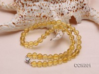 8mm Round Citrine Beads Necklace