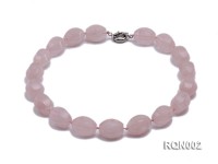 18x25mm Oval Rose Quartz Beads Necklace
