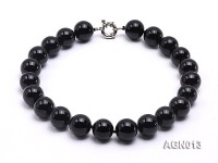18mm black round agate necklace