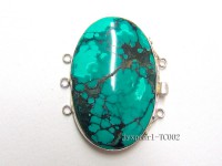 27x35mm Three-Row Sterling Silver Turquoise Clasp