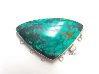 35x55mm Three-Row Sterling Silver Turquoise Clasp
