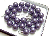 16mm round purple seashell pearl necklace