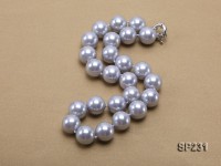 16mm lustrous grey round seashell pearl necklace