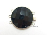 30mm Three-Row Sterling Silver Agate Clasp
