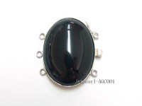 30x40mm Three-Row Sterling Silver Agate Clasp