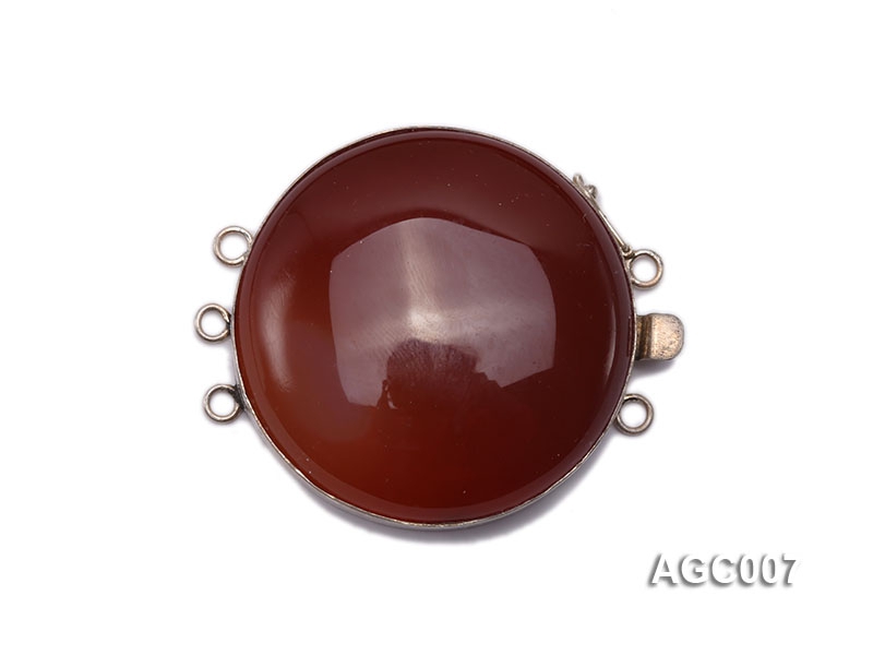 40mm Three-Row Sterling Silver Agate Clasp
