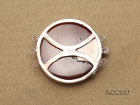 40mm Three-Row Sterling Silver Agate Clasp