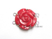 25mm Two-Row Sterling Silver Coral Flower Clasp