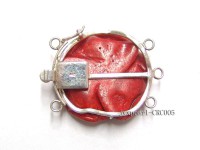 35mm Three-Row Sterling Silver Coral Flower Clasp