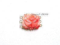 20mm Three-Row 14K Gold Coral Flower Clasp