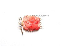 20mm Three-Row 14K Gold Coral Flower Clasp