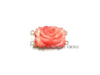 15x25mm Two-Row 14K Gold Coral Flower Clasp