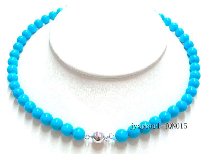 8mm blue round Turquoise Necklace