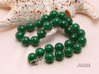 14mm Round Green Malay Jade Necklace