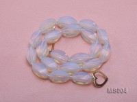 10x19mm Oval Opalescent Moonstone Beads Necklace