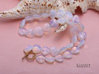 14mm Heart-shaped Opalescent Moonstone Beads Necklace