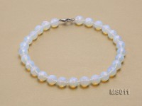 13mm Round Opalescent Faceted Moonstone Beads Necklace