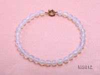 10mm Round Opalescent Faceted Moonstone Beads Necklace