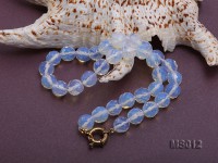 10mm Round Opalescent Faceted Moonstone Beads Necklace