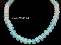 9x14mm Flat Opalescent Moonstone Beads Necklace