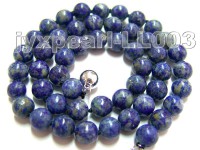8mm Azure Blue Round Lapis Lazuli Beads Necklace