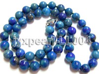 8mm Azure Blue Round Lapis Lazuli Beads Necklace